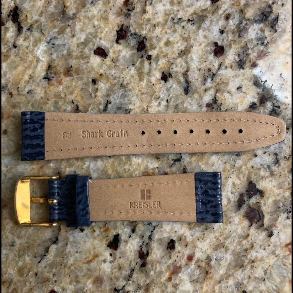 NWT/Case Kreisler Watch Band Blue Shark, 22mm - Picture 2 of 4